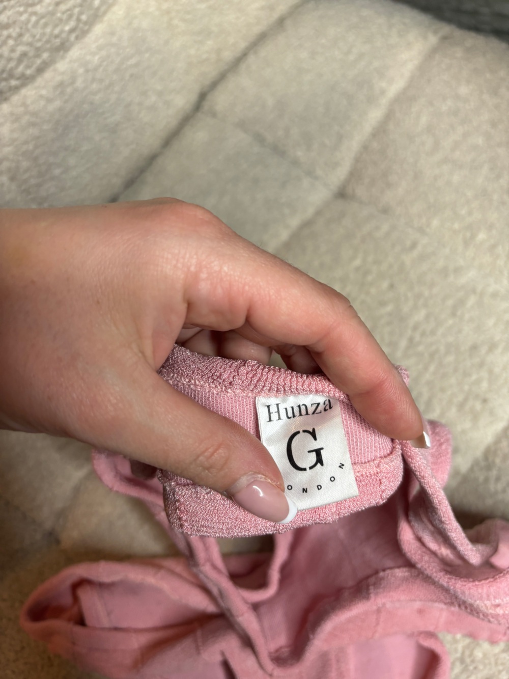 Hunza G Helena Nile Knit Bikini Set One Size Dusty Pink - Picture 5 of 9
